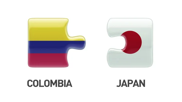 콜롬비아 일본 퍼즐 개념 — 스톡 사진