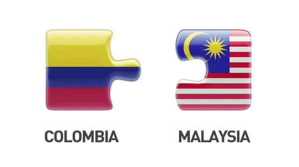 Colombia Malesia Puzzle Concept — Foto Stock