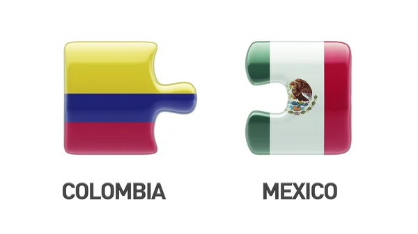 Colombia México Puzzle Concept — Foto de Stock