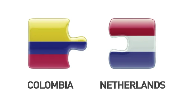 Colômbia Holanda Puzzle Concept — Fotografia de Stock