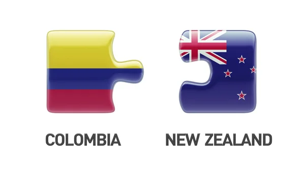 Colombia Nuova Zelanda Puzzle Concept — Foto Stock