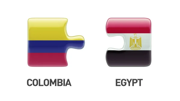 Colombia Egypt  Puzzle Concept — Stock Photo, Image