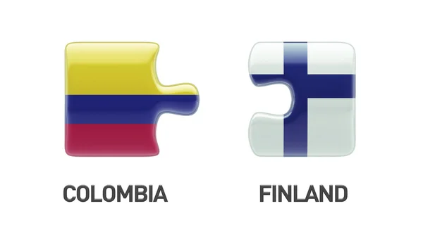 Finland Colombia pussel koncept — Stockfoto