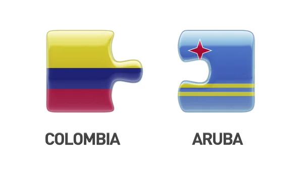 Conceito de Puzzle Aruba Colômbia — Fotografia de Stock