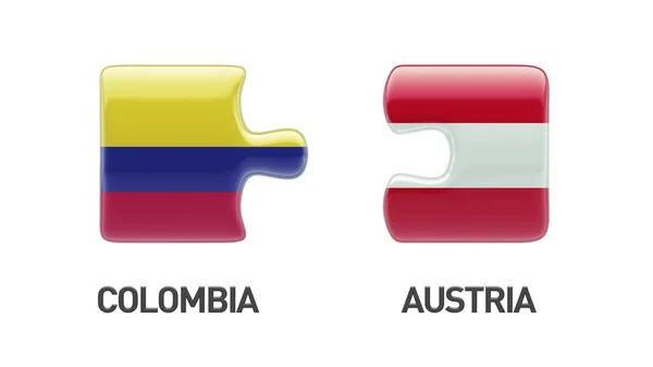 Concetto di Puzzle di Colombia Austria — Foto Stock