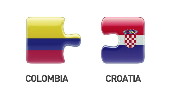 크로아티아 콜롬비아 퍼즐 개념 — 스톡 사진