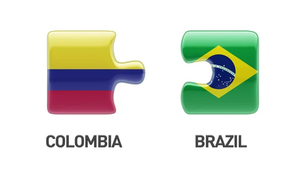 Brasile Colombia Puzzle Concept — Foto Stock