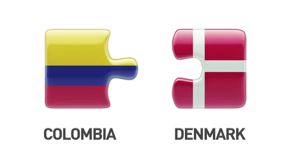 Danmark Colombia pussel koncept — Stockfoto