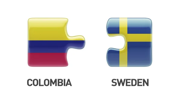 Suécia Colômbia Puzzle Concept — Fotografia de Stock