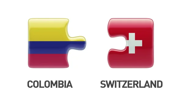 Switzerland Colombia  Puzzle Concept — Stock Photo, Image