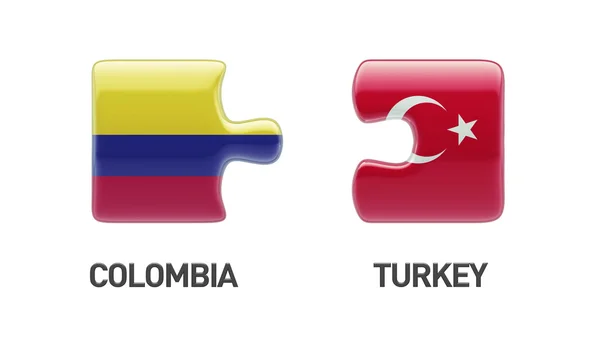 Turkey Colombia  Puzzle Concept — Stock Photo, Image