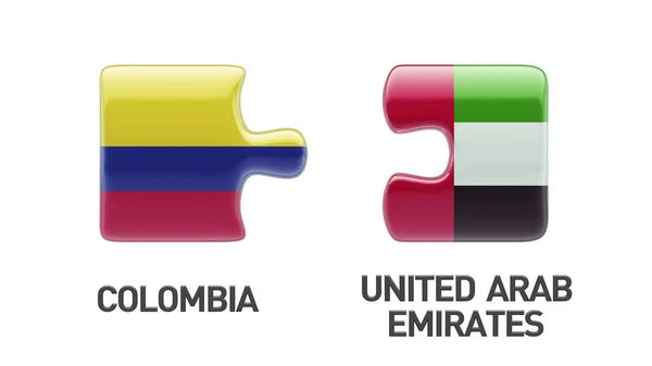 阿拉伯联合酋长国哥伦比亚拼图概念 — 图库照片