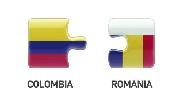 Roménia Colômbia Puzzle Concept — Fotografia de Stock