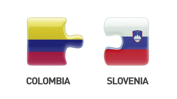 Slovenia Colombia  Puzzle Concept — Stock Photo, Image