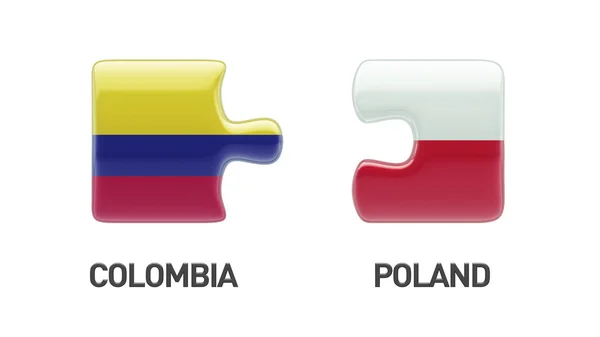 Polonia Colombia Puzzle Concepto —  Fotos de Stock