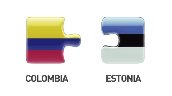 Estonia Colombia Puzzle Concepto —  Fotos de Stock