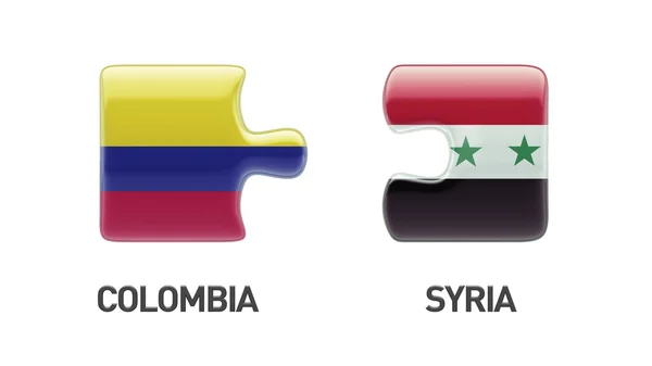 Συρία Κολομβία παζλ έννοια — Φωτογραφία Αρχείου