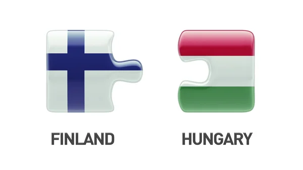 Finland Hungary  Puzzle Concept — Stock Photo, Image