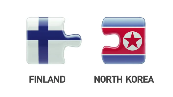 Finland North Korea  Puzzle Concept — Stock Photo, Image