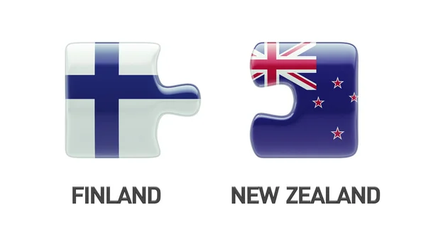 Finland Nieuw-Zeeland puzzel Concept — Stockfoto