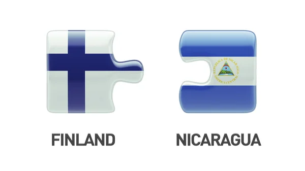 Finlande Nicaragua Puzzle Concept — Photo