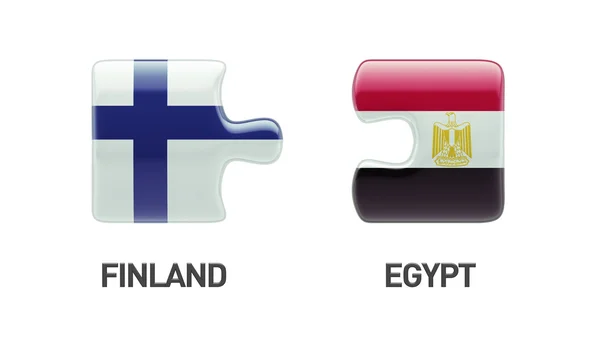 Finland Egypt  Puzzle Concept — Stock Photo, Image