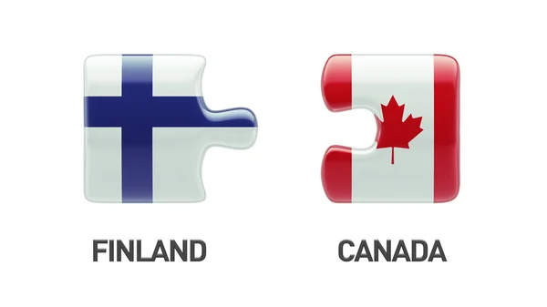 Finland Canada puzzel Concept — Stockfoto