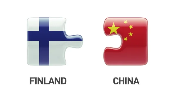 Finlandia Cina Puzzle Concept — Foto Stock