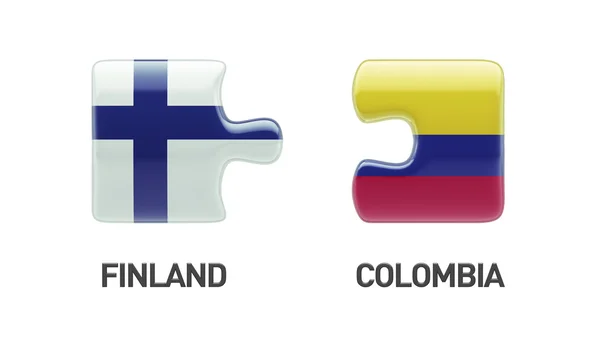 Финляндия Colombia Puzzle Concept — стоковое фото