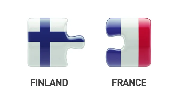 França Finlândia Puzzle Concept — Fotografia de Stock