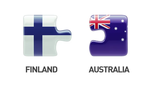 Australia Finlandia Puzzle Concepto — Foto de Stock