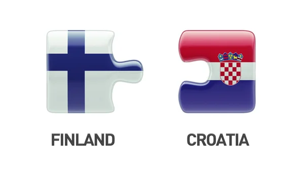 Croatie Finlande Puzzle Concept — Photo