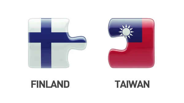 Taiwan Finlandia Puzzle Concepto —  Fotos de Stock