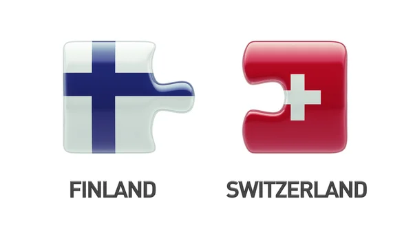 Szwajcaria Finlandia logiczne pojęcia — Zdjęcie stockowe