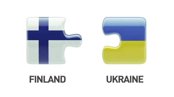 Ucrania Finlandia Puzzle Concepto —  Fotos de Stock