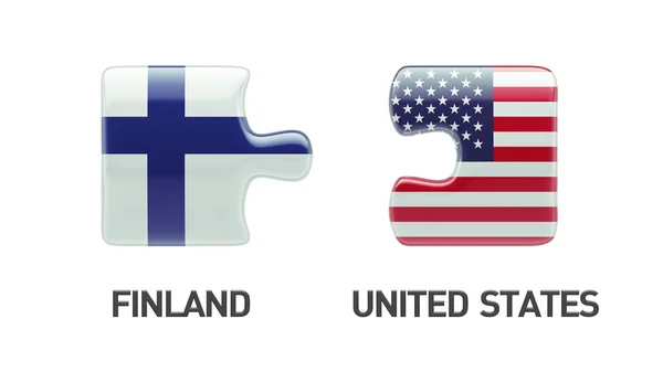 美国芬兰拼图概念 — 图库照片