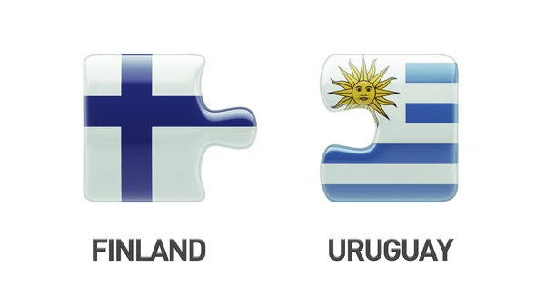 Uruguay Finland puzzel Concept — Stockfoto