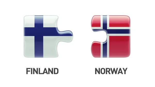 Norwegen Finnland Puzzle-Konzept — Stockfoto