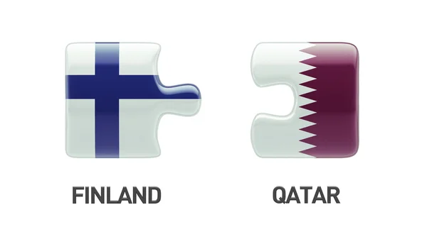 Κατάρ Φινλανδία παζλ έννοια — Φωτογραφία Αρχείου