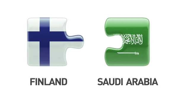 Σαουδική Αραβία Φινλανδία παζλ έννοια — Φωτογραφία Αρχείου