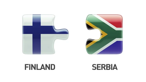 Sudafrica Finlandia Puzzle Concept — Foto Stock