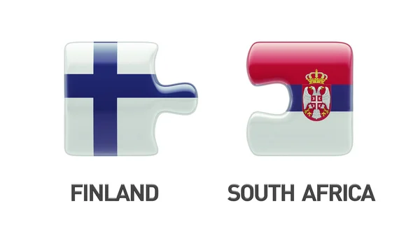 Serbia Finland  Puzzle Concept — Stock Photo, Image