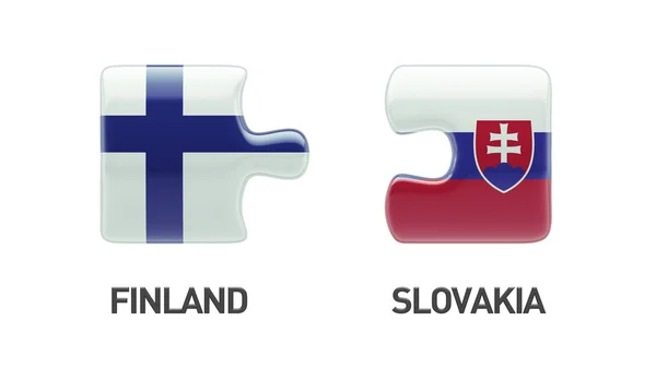 Slovakien Finland pussel koncept — Stockfoto