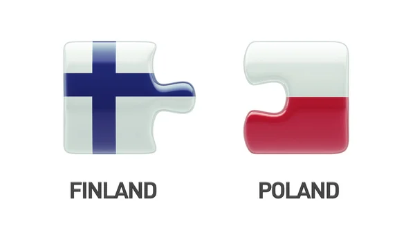 Polonia Finlandia Puzzle Concepto — Foto de Stock