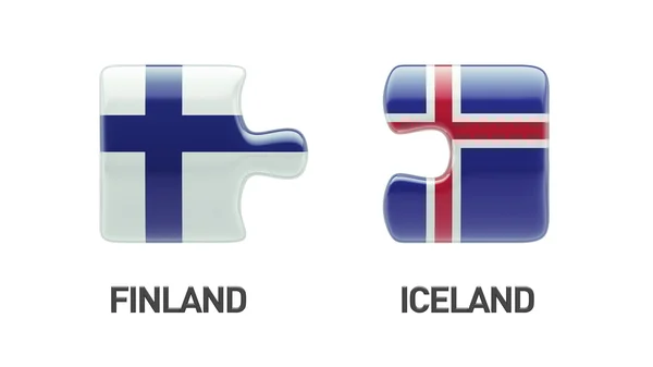 Islanda Finlandia Puzzle Concept — Foto Stock