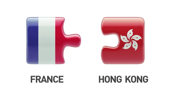 Francia Concetto di puzzle di Hong Kong — Foto Stock
