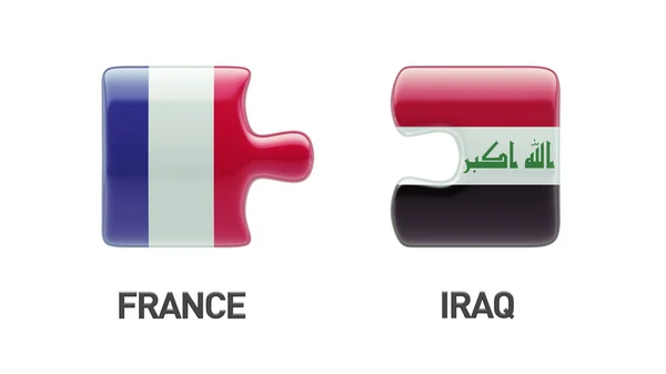 法国伊拉克拼图概念 — 图库照片