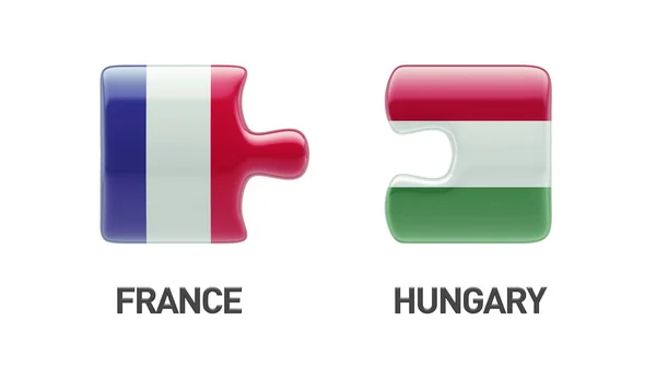 Francja Węgry logiczne pojęcia — Zdjęcie stockowe