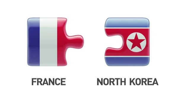 Francia Corea del Norte Puzzle Concepto — Foto de Stock