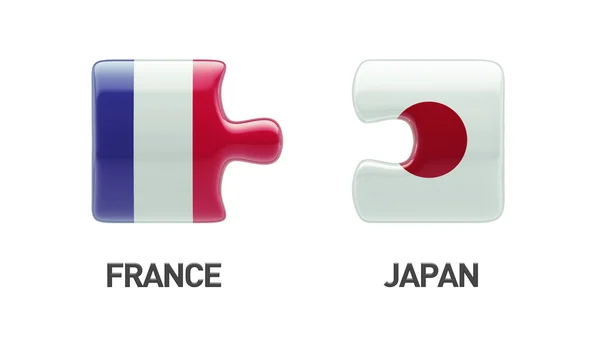 França Japão Puzzle Concept — Fotografia de Stock